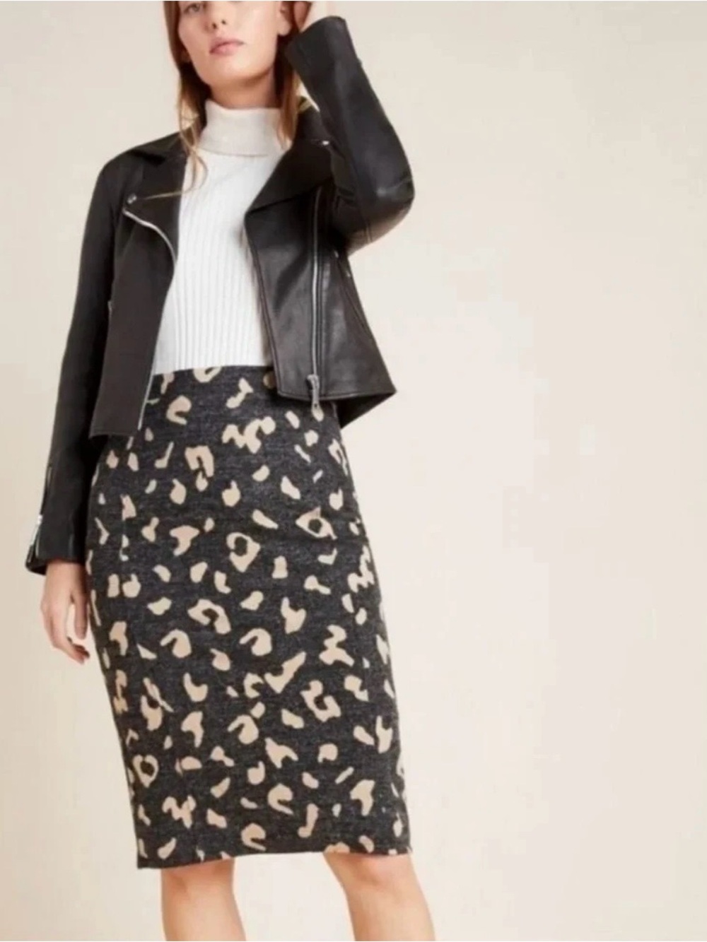 Anthropologie - Maeve Delphine Leopard Print Pencil Skirt // NWT // size: 1x